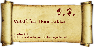 Vetési Henrietta névjegykártya